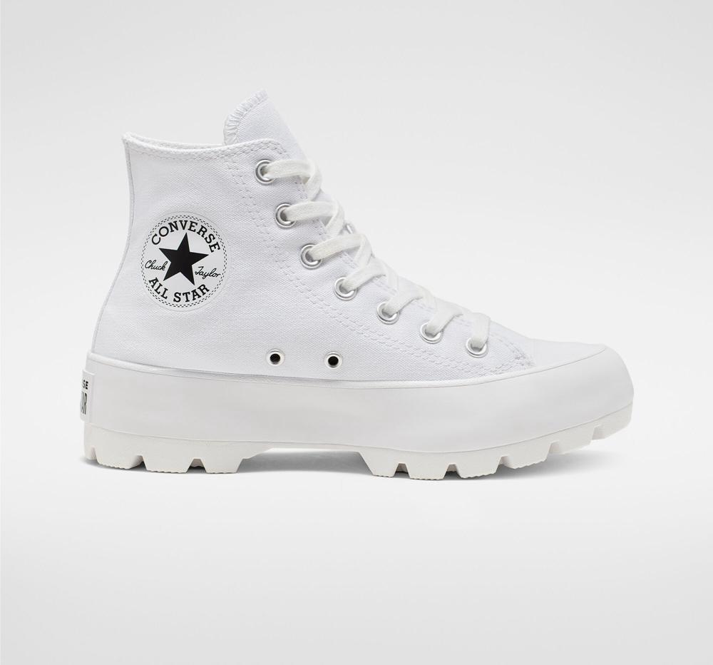 Dámské Boty Converse Chuck Taylor All Star Lugged Bílé Černé Bílé | 236148OAE