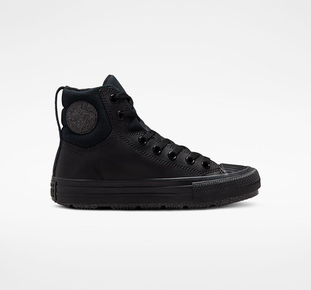 Dívčí Vysoké Converse Chuck Taylor All Star Berkshire Boot Læder Big Kids Černé Černé Šedé | 396201GZV