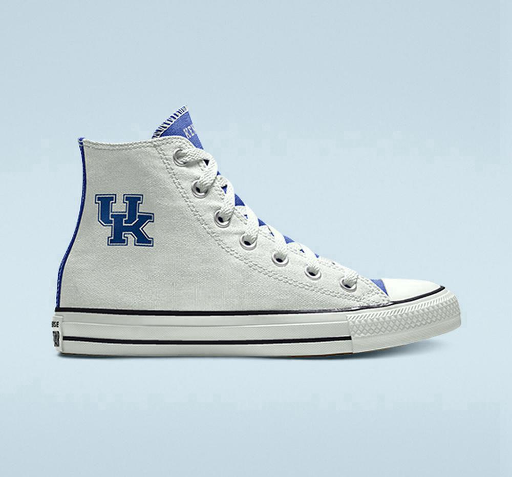 Pánské Vysoké Converse Custom Chuck Taylor All Star University Of Kentucky Wildcats By You Unisex Bílé | 684907OSF