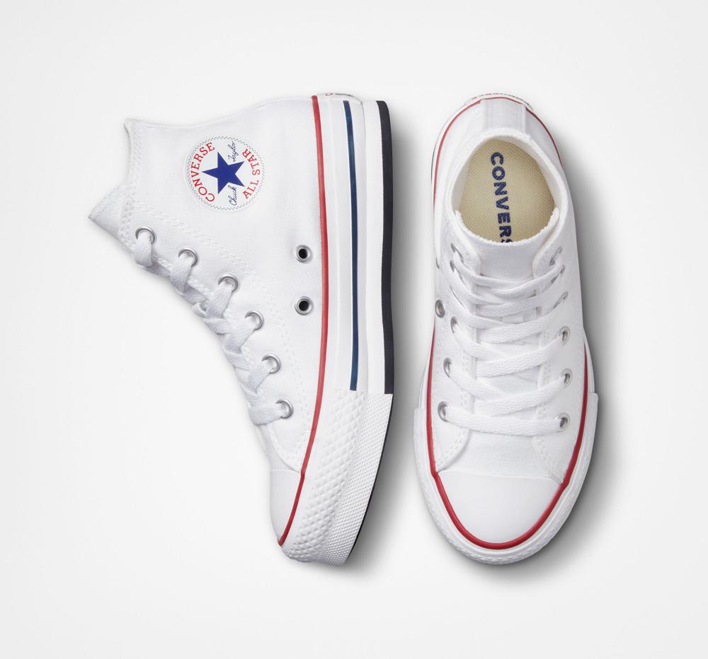 Dívčí Vysoké Converse Chuck Taylor All Star Lift Platformy Little Kids Bílé Tmavě Blankyt | 572430QWK