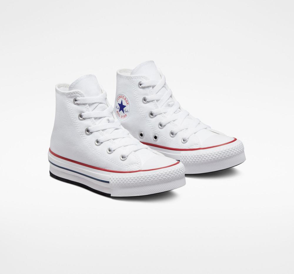 Dívčí Vysoké Converse Chuck Taylor All Star Lift Platformy Little Kids Bílé Tmavě Blankyt | 572430QWK