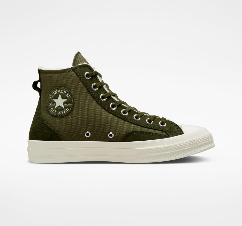 Pánské Vysoké Converse Chuck 70 Podšité Colorblock Unisex Zelene | 589760EPZ